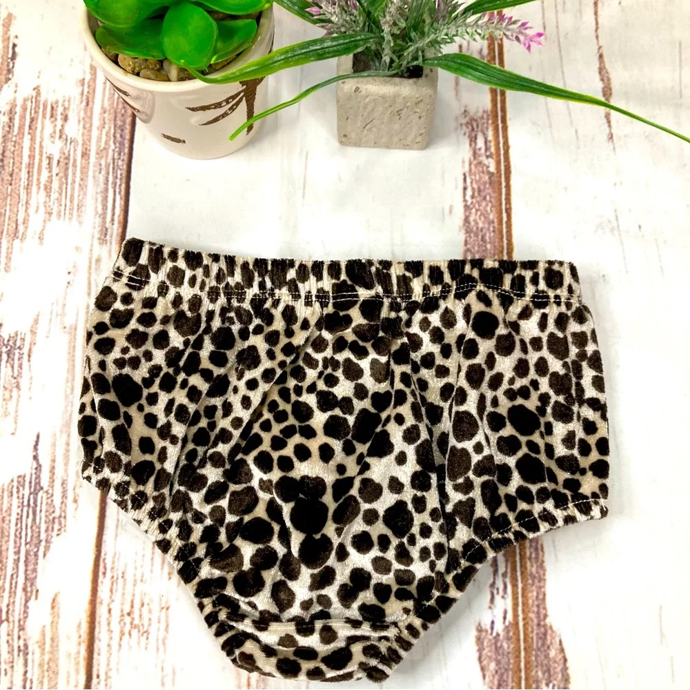 Carter’s Diaper Cover Leopard Print Velour Sz 18M